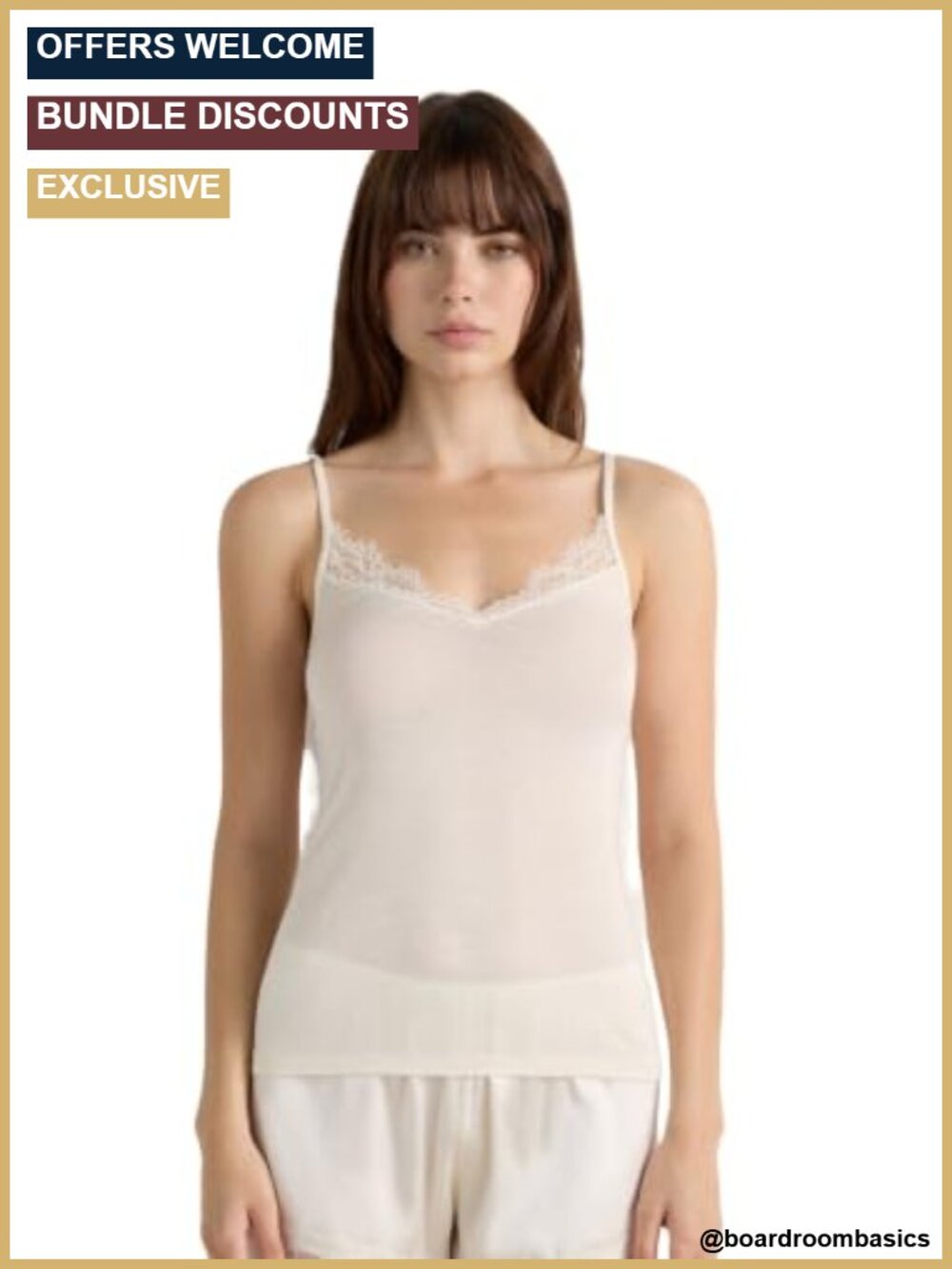 Modal Cashmere Blend Lace Tank Top Sleeveless Layering Camisole